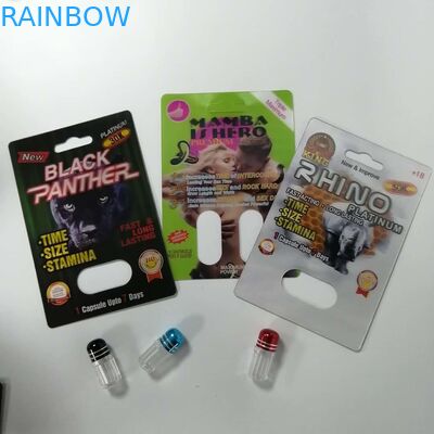 Cinsel Geliştirme Hapları Blister Kart Ambalajı Rhino 69 Neme Dayanıklı Geri Dönüştürülebilir