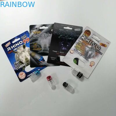 Cinsel Geliştirme Hapları Blister Kart Ambalajı Rhino 69 Neme Dayanıklı Geri Dönüştürülebilir