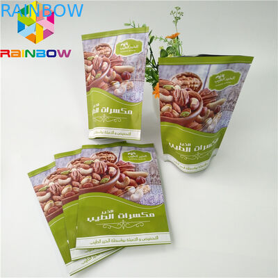 Yeniden Kapanabilir Üst Kilitli Alüminyum Folyo Mat Doypack Kılıfı Çanta İçin Fındık / Kurutulmuş Meyve