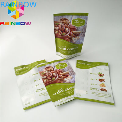 Yeniden Kapanabilir Üst Kilitli Alüminyum Folyo Mat Doypack Kılıfı Çanta İçin Fındık / Kurutulmuş Meyve