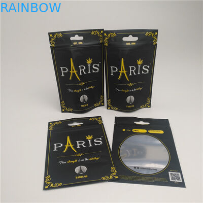 Temizle Pencere Stand Up Kese Koku geçirmez CBD Ambalaj Çanta ile Çocuklara Dayanıklı Fermuar