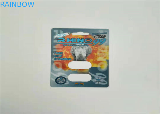 Yangın Rhino50K 3d Etkisi Blister Kart Ambalaj Erkek Geliştirme Hap Paketi Kapsül Seks Hapları Için