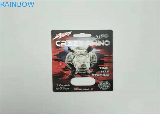 Erkek Cinsel Performans Arttırıcı Haplar Blister Kart Ambalajı Rhino 99 50k 150k 3d Efekt Kartı