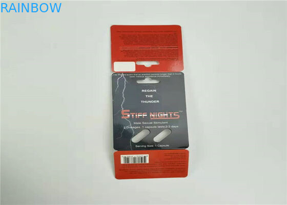 Hap Tıp İki Kapsül Blister Ambalaj Kartı Rhino Plastik Kapaklı Şişe 69 Kart