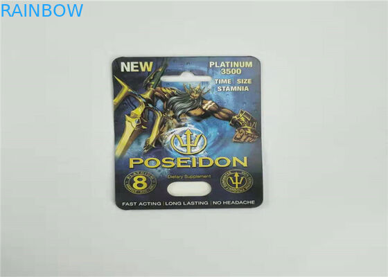 Çevre Dostu Blister Kart Ambalaj Rhino 7 Erkek Enhancer Capsule için Kağıt Kartı Ekran Kutusu