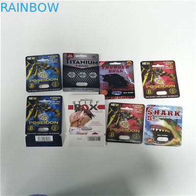 7 K Beyaz Panter Ambalaj Blister 3d Kartları Kutusu Erkek Geliştirme Hapı İçin Sert