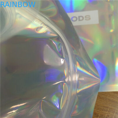 Giyim İç Giyim Ambalaj Stand Up Fermuarlı Çanta Yanardöner Glitter Holografik Kilitli