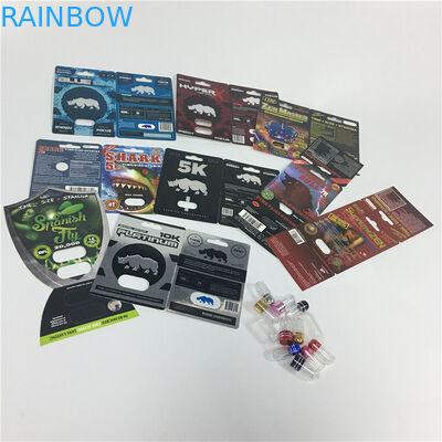 İpek Baskı Blister Kart Ambalaj Erkek Geliştirme Ilaç Gergedan Seks Hapları Özel Logo