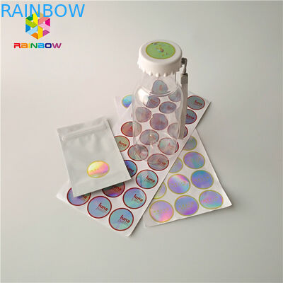 Şişe / Kavanoz Kol Etiketleri Küçültmek Yuvarlak 3d Lazer Holografik Hologram Etiket