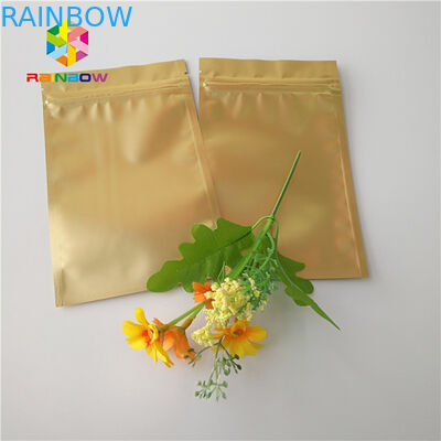 Mat Parlak Kilitli Plastik Torbalar Cbd Kratom için Metalik Altın Varak Poşet Ambalaj