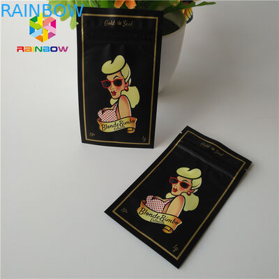 Açılıp kapanabilir Özel Kilitli Çanta 1G Mylar Kılıfı Koku Korumalı CBD Kenevir Ot Ambalaj