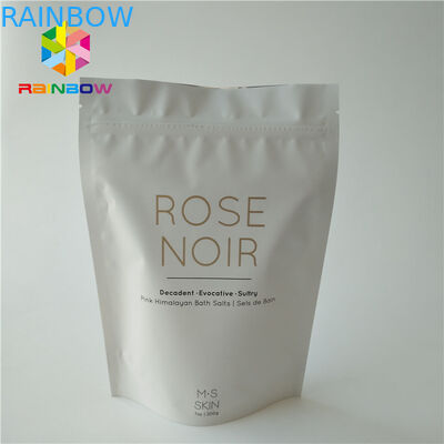 Beyaz Plastik Stand Up Vücut Fırçalayın Deniz Tuzu Banyo Cilt Bakımı Için Kozmetik Ambalaj Çantası