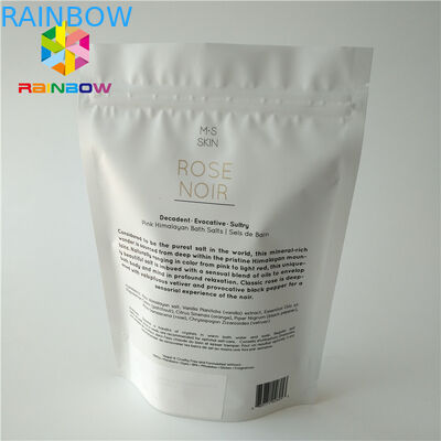 Beyaz Plastik Stand Up Vücut Fırçalayın Deniz Tuzu Banyo Cilt Bakımı Için Kozmetik Ambalaj Çantası