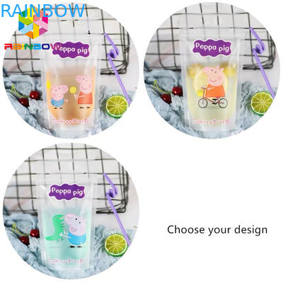 Şeffaf Sıvı İçecek Yiyecek Kılıfı Ambalaj Torbaları FDA Kolları / Dilimleri ile Stand Up