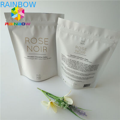 Kilitli Baskılı Folyo Stand Up Kozmetik Ambalaj Çantası Hindistan Cevizi / Kahve Vücut Ovma