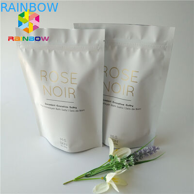 Kilitli Baskılı Folyo Stand Up Kozmetik Ambalaj Çantası Hindistan Cevizi / Kahve Vücut Ovma