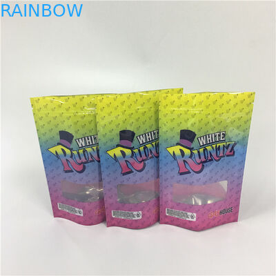 CYMK Renk Özel Baskılı Kilitli Çanta Runtz Mylar Paketleri Için Ot Runtz Yumruk