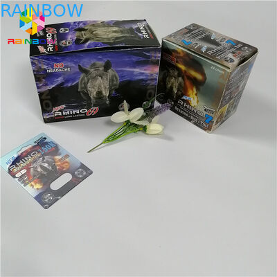 Erkek Geliştirme Seks Hapları Blister Kart Ambalaj Gergedan 69 Kapsül Plastik 3d Kart Kutusu