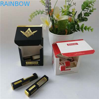 Temizle Pencere Ambalaj Kağıt Kutu Sıcak Folyo Damgalama Logo Baskılı Ambalaj Hediye / Kozmetik