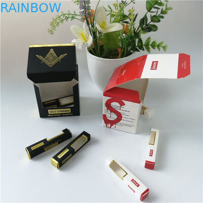 Temizle Pencere Ambalaj Kağıt Kutu Sıcak Folyo Damgalama Logo Baskılı Ambalaj Hediye / Kozmetik