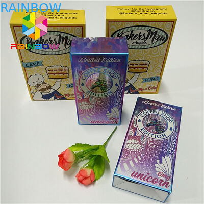 Dikdörtgen Katlanır Hologram Kağıt Ambalaj Kutusu Kozmetik Kirpik Fırçası Yüz Maskesi