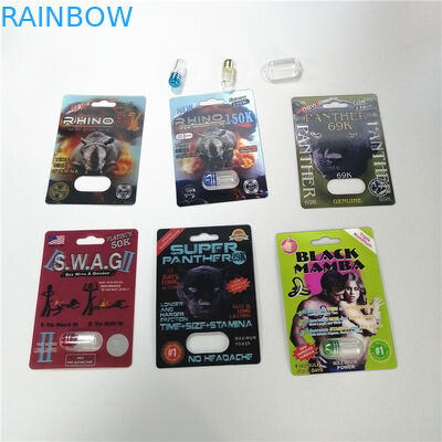 Kırmızı Gergedan 69 Penis Büyütme Kapsül Kavanoz Bullet Seks Hapları Plastik Tıp Paketi