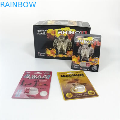 Kırmızı Gergedan 69 Penis Büyütme Kapsül Kavanoz Bullet Seks Hapları Plastik Tıp Paketi