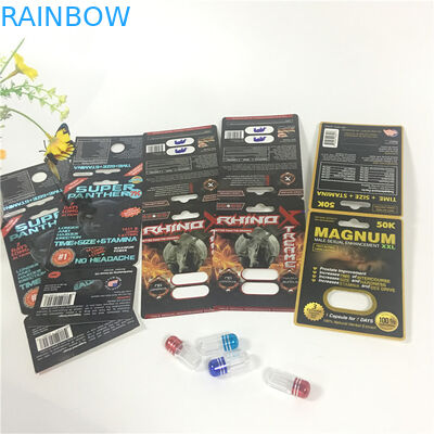 Adam Seks Kağıt Blister Kart Ambalaj Burro 30000 60000 Şişe Tek Tek Delikli