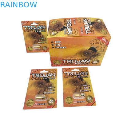 Premier Zen / Gergedan 13 Hapları Kağıt Kutu Ambalaj Blister 3D Kağıt Kartları Gravür Baskı Premier Zen Cinsel pilll kartları