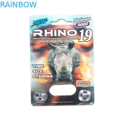 Premier Zen / Gergedan 13 Hapları Kağıt Kutu Ambalaj Blister 3D Kağıt Kartları Gravür Baskı Premier Zen Cinsel pilll kartları