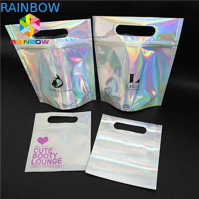 Gravür Baskı Şeffaf Plastik Kozmetik Çantaları Üst Kolu Holografik Folyo İçin Giysi / Eldiven