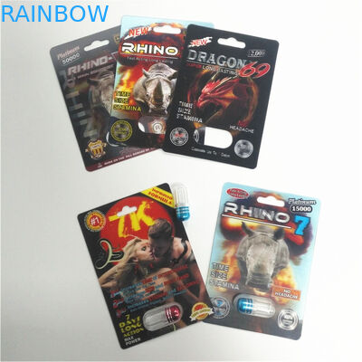 Dayanıklı RHINO Plastik Blister Ambalaj 3d Lentiküler Kart Erkek Kuşe Kağıt Malzemesi