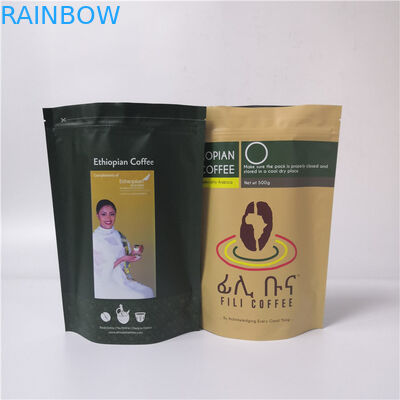 Geri dönüşümlü Alüminyum Folyo Çay Poşeti Stand Up Kılıfı Yeniden Kullanılabilir Zip Kilidi ile Özelleştirilmiş Renk