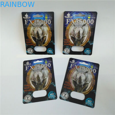 RHINO Hap Blister Kartı Ambalajı Erkek Cinsel Performans Geliştirme Hapı İçin 3d Lentiküler