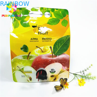 Sızdırmaz Emzik Kese Ambalaj Alüminyum Folyo 2L 3L 5L Şarap Elma Suyu Depolama