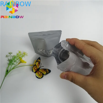 Parlak Alüminyum Folyo Çanta Ambalaj Stand Up Mylar Koku Korumalı Isı Yalıtımlı Pencereli