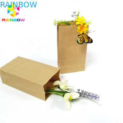 Gıda Sınıfı Kraft Kağıt Düz Taban Çantası Biyobozunur Gres Proof Snack Ambalaj