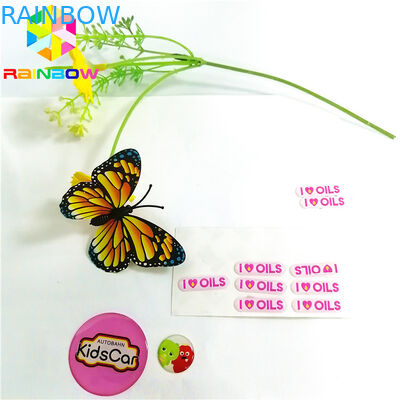 Su geçirmez Kendinden Yapışkanlı Etiket 3D Epoksi Kubbeli Metal Logo Özel Baskı