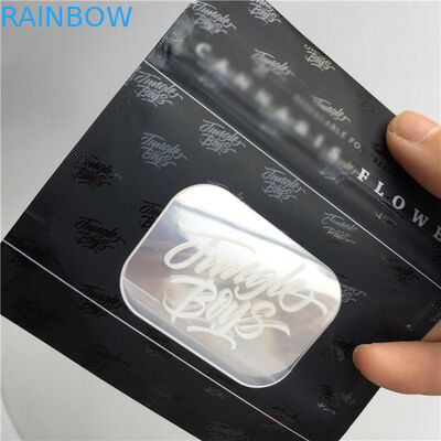 Mat Siyah Yüzey Plastik Torbalar Paketleme Noktası UV Şeffaf Clear Ön Pencere