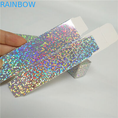 Holografik Kağıt Kutu Ambalajları 2.5x2.5x8.5cm Dudak Parlatıcısı İçin Kozmetik Ambalajları