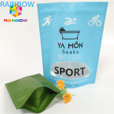 Temizle Pencere Mat Plastik Torbalar Paketleme Alüminyum Folyo Kristal Banyo Tuzu Isı Sızdırmazlık