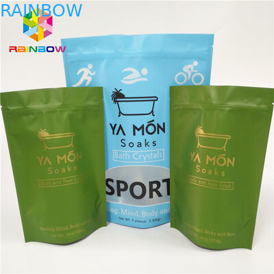 Temizle Pencere Mat Plastik Torbalar Paketleme Alüminyum Folyo Kristal Banyo Tuzu Isı Sızdırmazlık