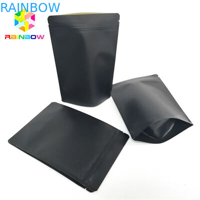 Siyah Kraft Kağıt Torba Ambalaj Özel Logo Stand Up Kılıfı Geri Dönüşümlü Zip Kilidi