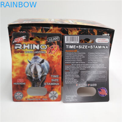 Özel RHINO 96 Hap Blister Ambalaj Ambalaj 3D Lentiküler Kart Çevre Dostu