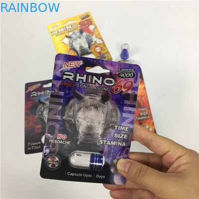 Blister Kapsül Kabı Cinsel Performans Hapı Paket Kartları Özelleştirilmiş Baskı