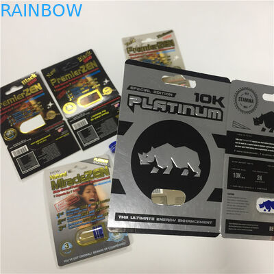 Blister Kapsül Kabı Cinsel Performans Hapı Paket Kartları Özelleştirilmiş Baskı