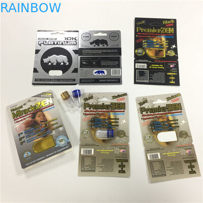 RHINO 8/11/25 Ekran Blister Kart Ambalaj Erkek Geliştirme Performansı Hapları 3d Boş Konteyner