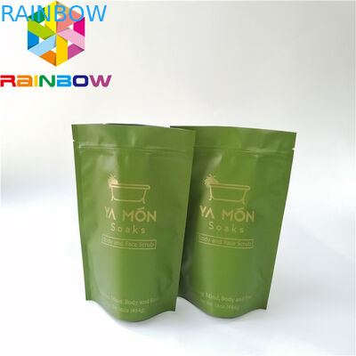 Folyo Astarlı Plastik Stand Up Fermuarlı Kese Banyo Tuzu Cilt Bakımı Ambalaj Gravür Baskı