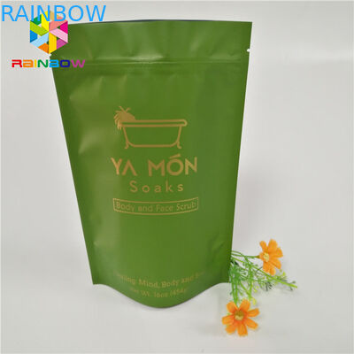 Folyo Astarlı Plastik Stand Up Fermuarlı Kese Banyo Tuzu Cilt Bakımı Ambalaj Gravür Baskı