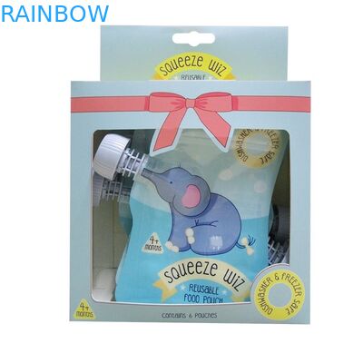 Hayvan şekli sıvı emzik kese ambalaj sıkmak yeniden kullanılabilir çift kilitli